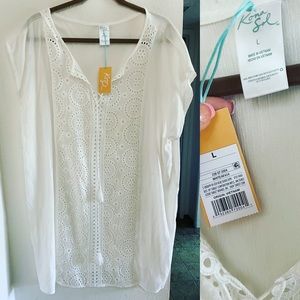 White beach cover up dress